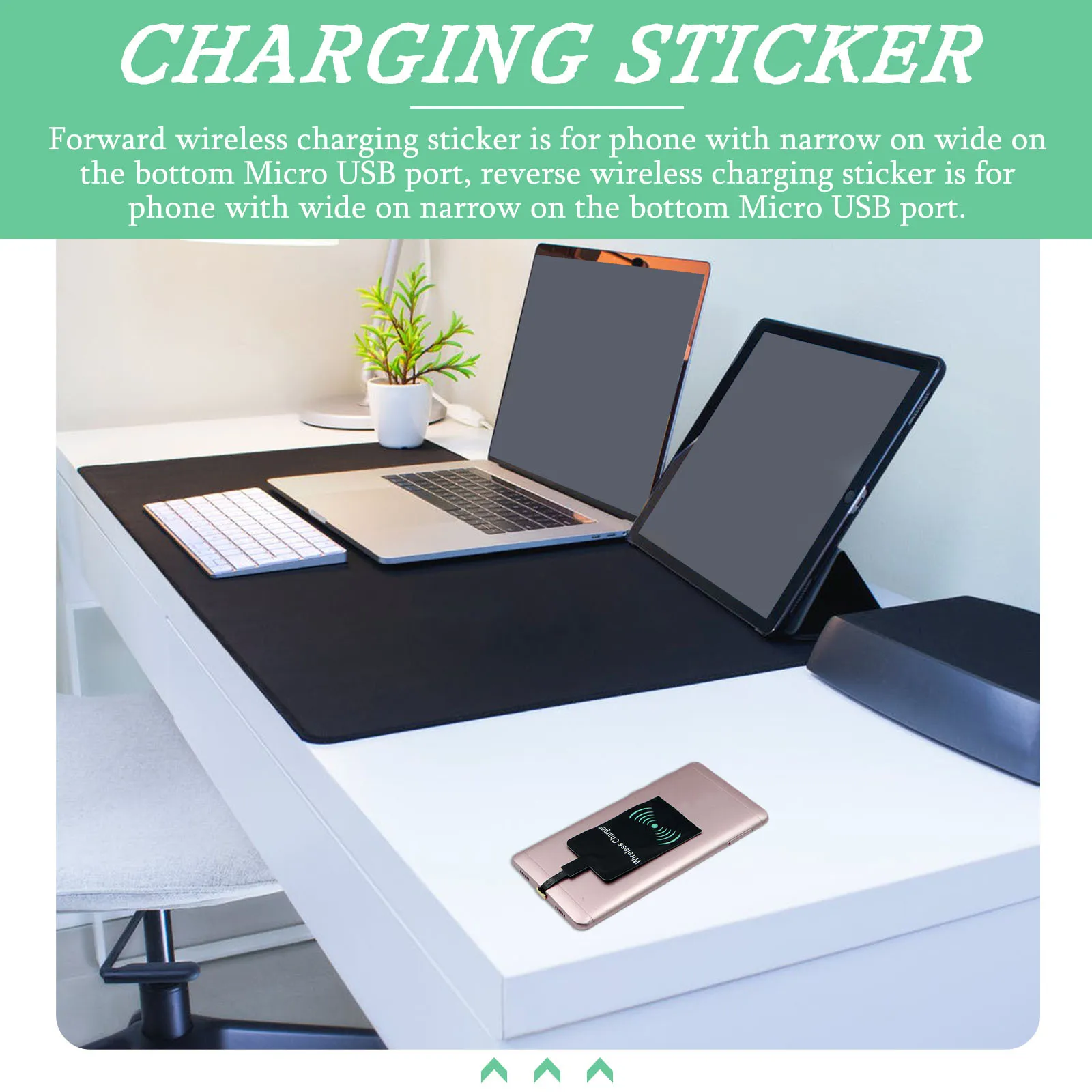 

Wireless Charging Receiver Smartphone No Cable Needed Durable Thin Micro USB Port Compatible Phone Accessories