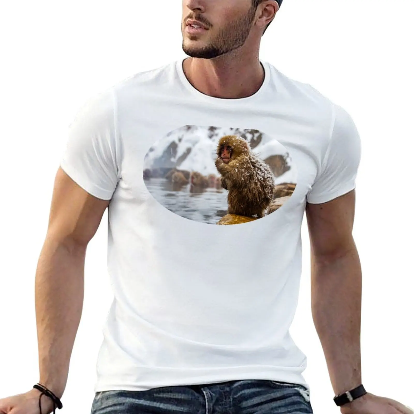 Snow monkey T-Shirt man t shirt luxury graphic t shirts for man t shirt man cotton T-shirt