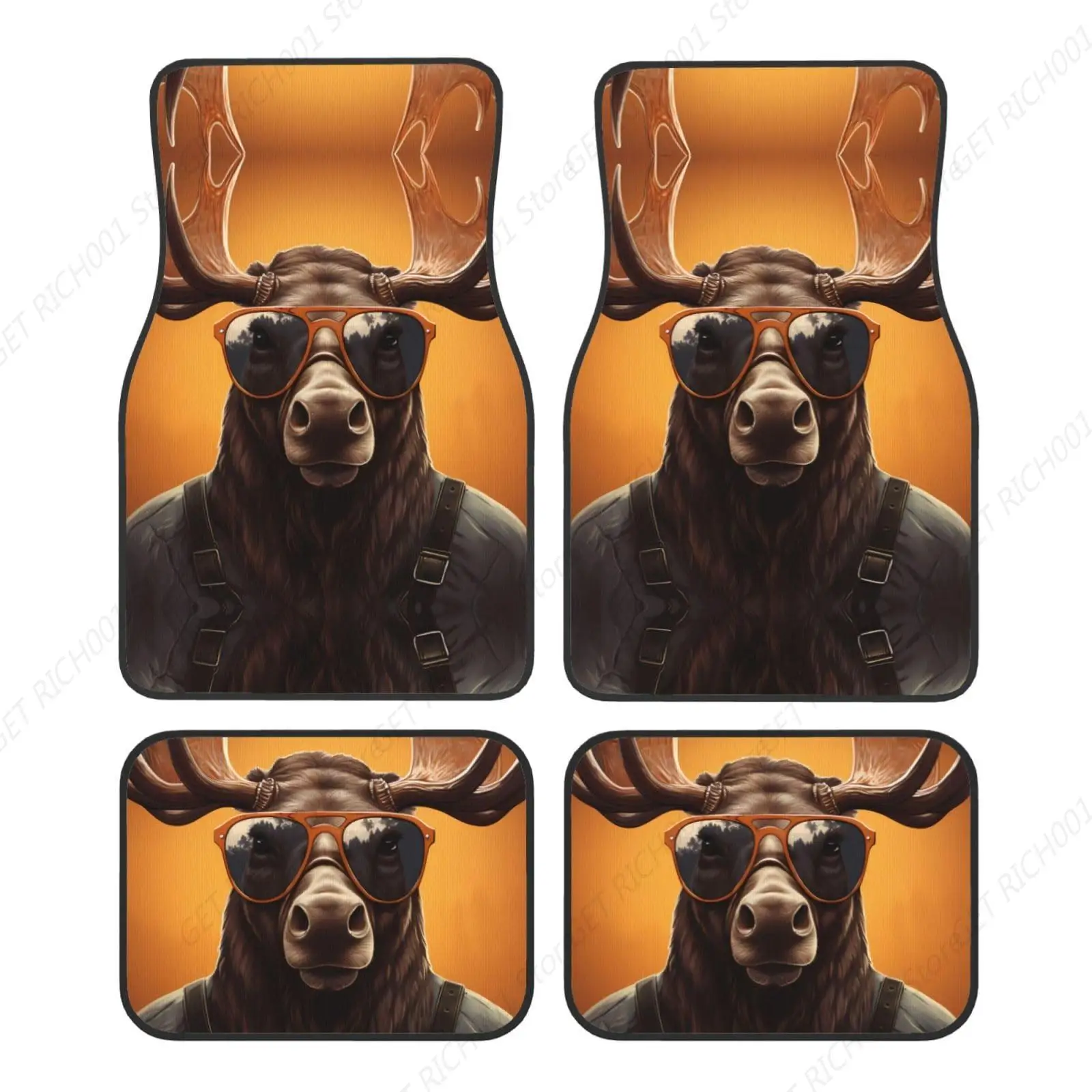 

Cool Moose Prints Juego 4 Alfombrillas Para Automóvil Calidad - Todos Los Automóviles - Fácil Limpiar - Mejora El Interior Y