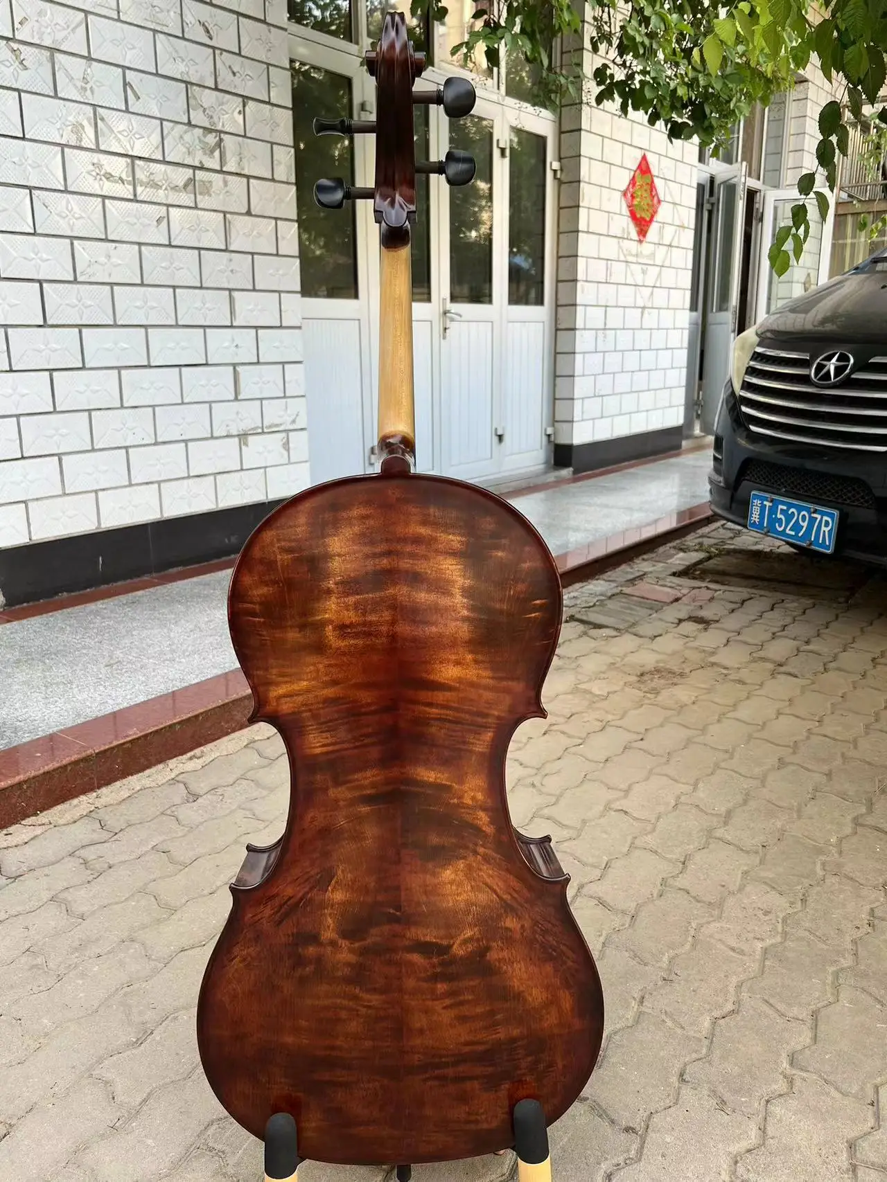 Hand Carved Left-hand song maestro Cello 4/4,Old spruce with hard case/Bow#19726