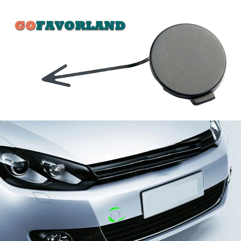 AU33-1Pcs Front Bumper Tow Eye Hook Cover Cap Primed 5K0807241 5K0 807 241 For Golf MK6 2009 2010 2011