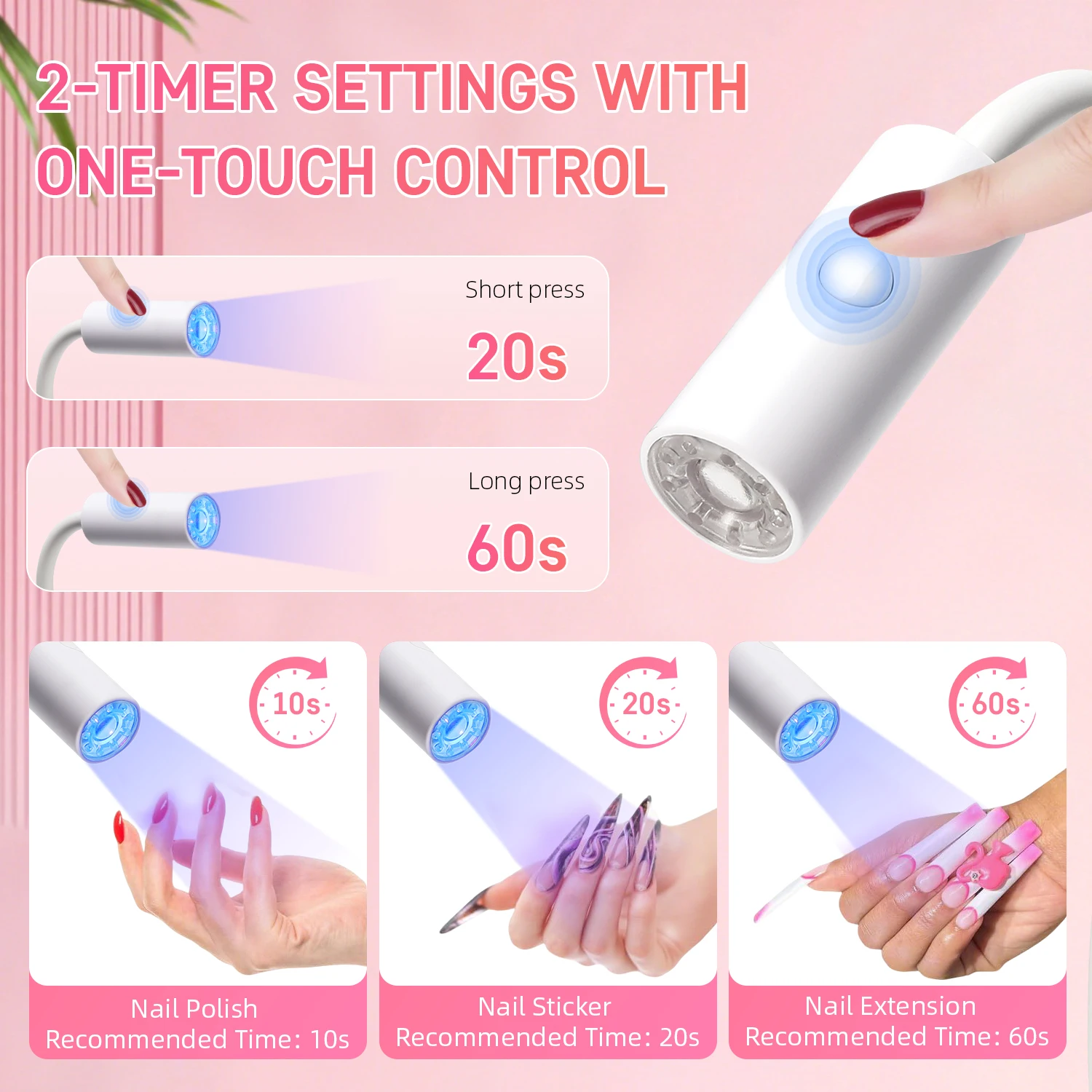 UV LED-licht voor nagellak drooglamp 360 °   Flexibele clip-on bureauclip Mini USB draagbare nageldroger manicure salongereedschap