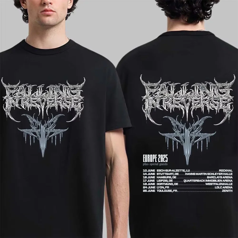 

Falling in Reverse New Tshirts Falling in Reverse EUROPE 2025 Tour Print T-shirts Vintage Hip Hop Men Women Tee Fans Cotton Tops