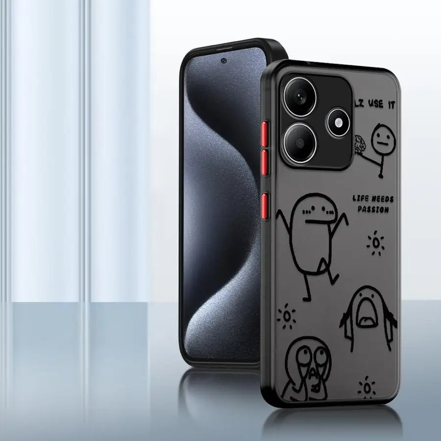 Casing untuk Xiaomi Redmi A4 9 10 14C 12C A1 A2 Plus 13C K40 Pro Penutup Belakang Ponsel Seni Lucu Menarik