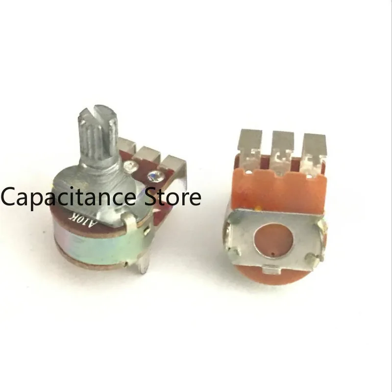 5PCS 16 type rotary potentiometer single link A10K bent foot audio amplifier volume  3 pins