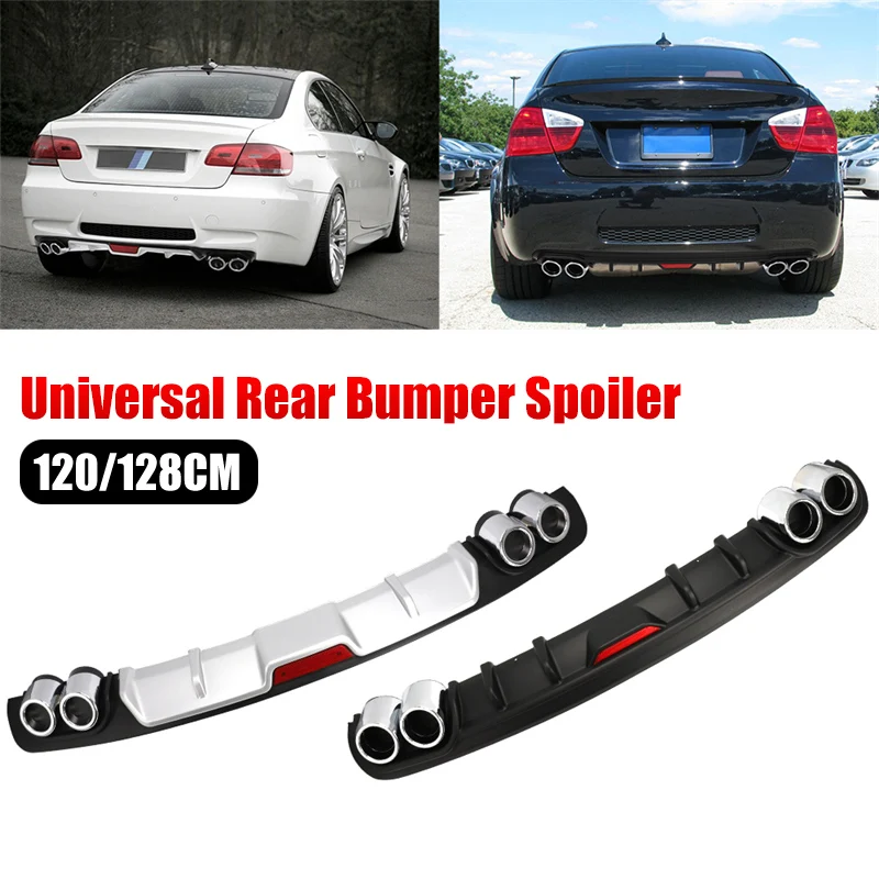 Universal Rear Bumper Spoiler Diffuser Rear Lip Rear Spoiler ABS Spoiler Canard 120-128CM For BMW E46 E60 E90 G30 Ford Focus 2