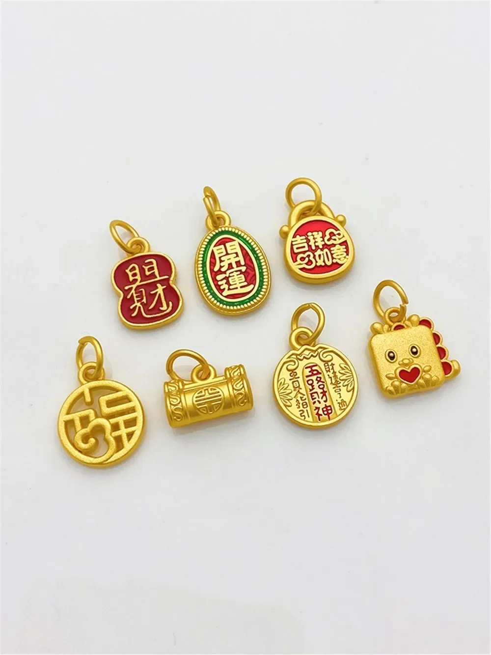 Metodo antico Oro di buon auspicio Lucky Open Lock Lucky Character Ciondolo Ciondolo fatto a mano Bracciale fai da te Collana Materiali di gioielli