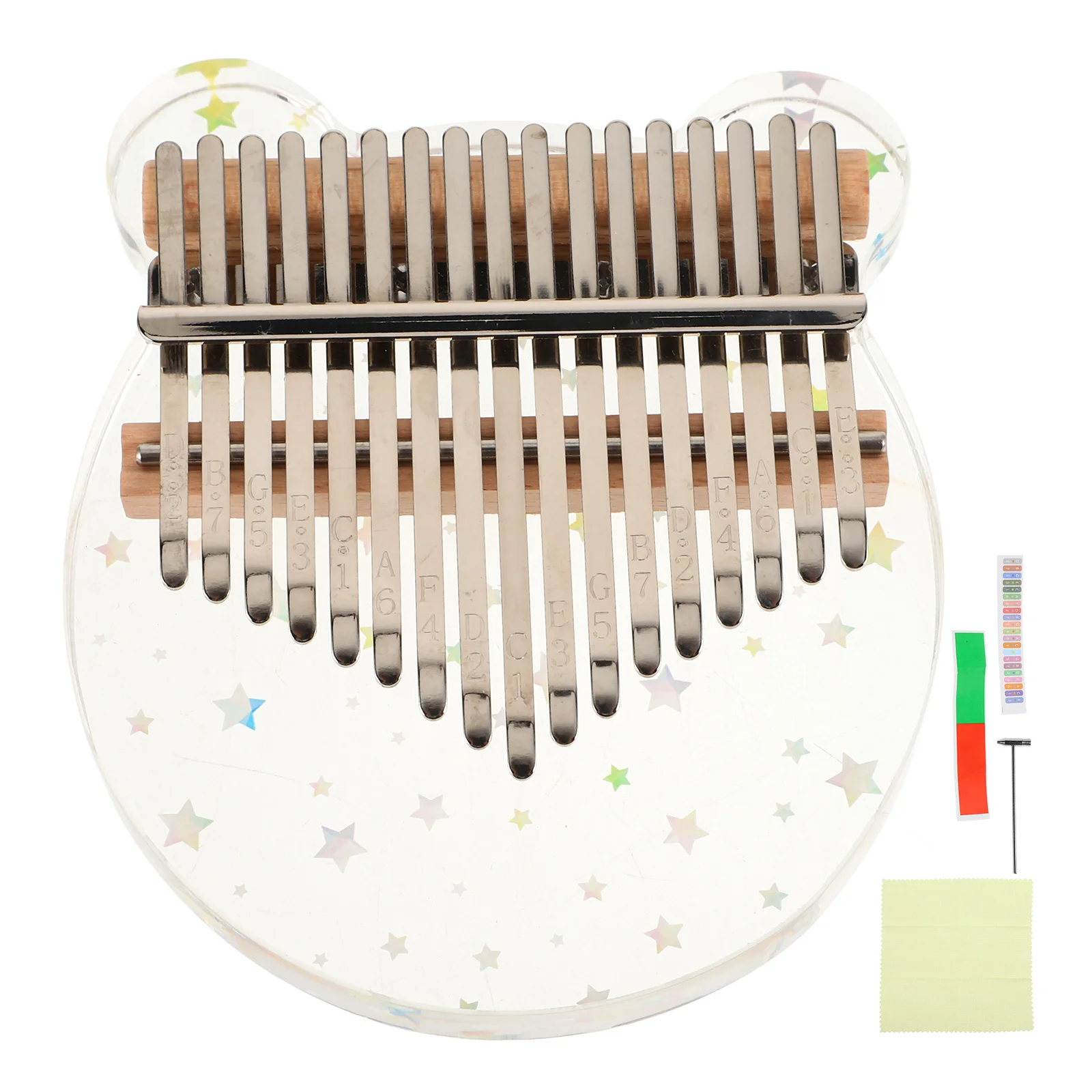 17-مفتاح الإبهام أداة كاليمبا الصغيرة الاكريليك الدب شكل المحمولة إصبع البيانو للمبتدئين 17 لهجة آلة موسيقية اليد