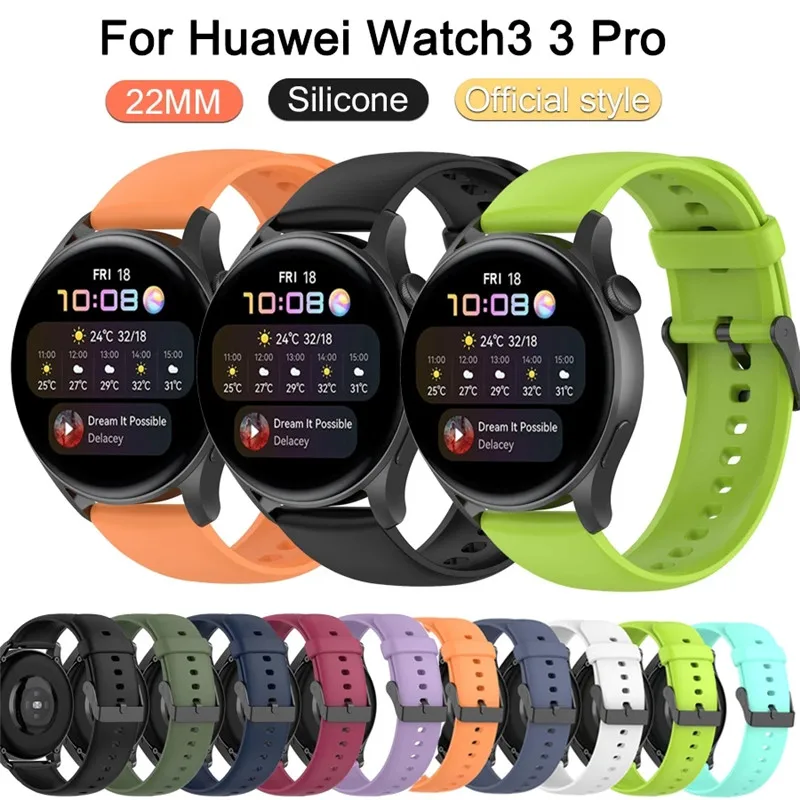 

Official Style Silicone Strap For Huawei Watch 3 Smart Watch Band 22MM Quick Release Bracelet For Huawei Watch3 46MM Correa