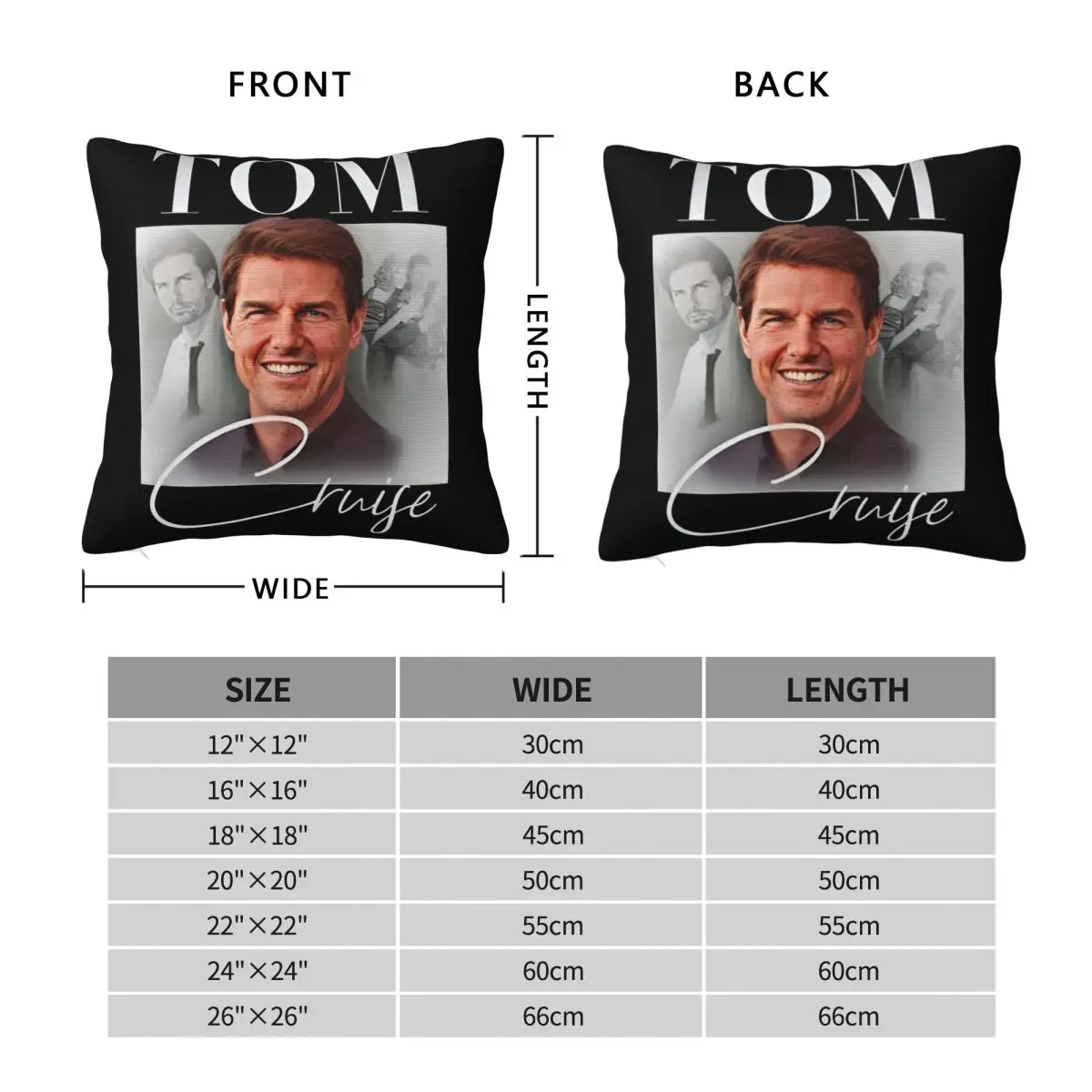 Tom Cruise Actor Square Pillowcase Polyester Linen Velvet Creative Zip Decor Pillow Case Home Cushion Cover 18