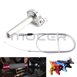 Motorcycle Racing 22mm CNC Aluminum Accelerator Throttle Grip Quick Twister + Cable For CRF50 70 110 IRBIS 125 250 Dirt Bike