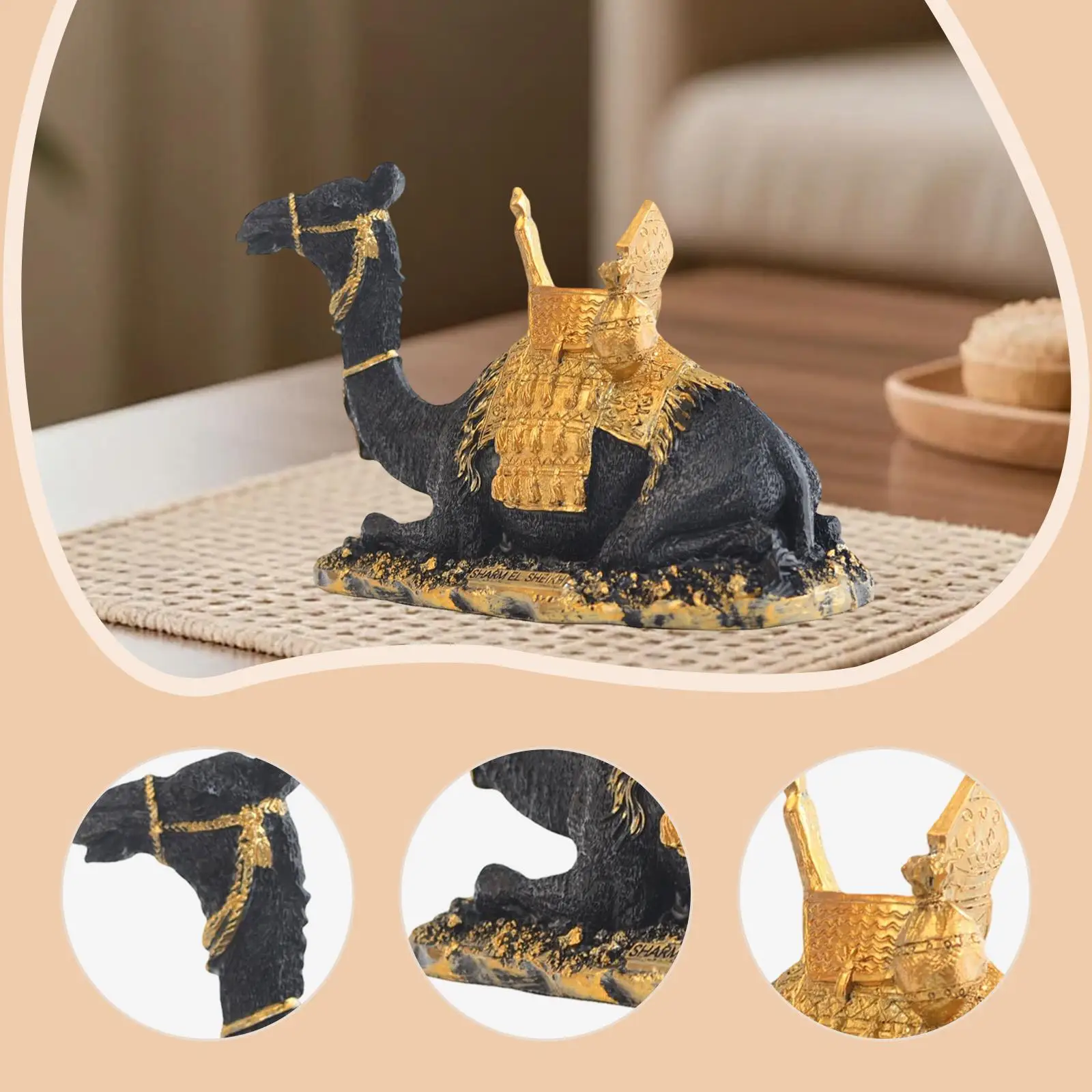 Estatua decorativa de camello en resina - Figura egipcia para mesa - imagen 5