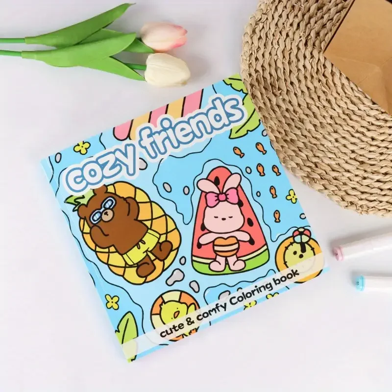 

Relaxing Coloring Book For Delicate Girls Features Cute Girls Cartoon Coloring Book Allows You To Relax In A Cozy Friends