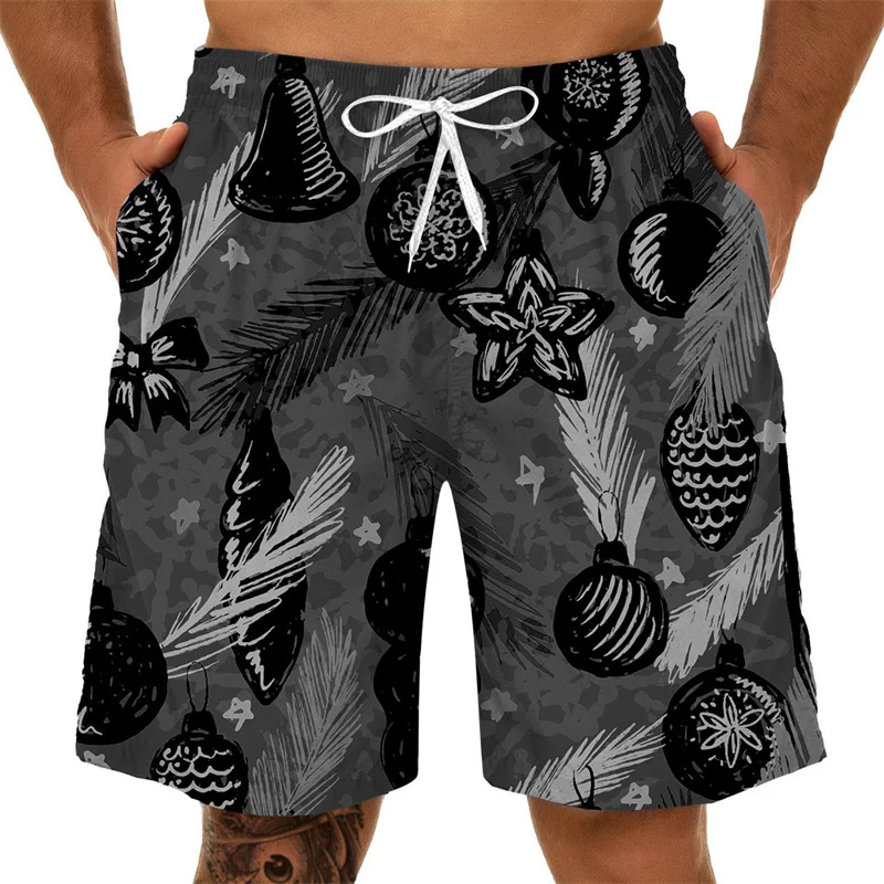 Vegetative Leaf Pattern Beach Shorts Men Coconut Tree 3D Printed Swim Trunks Summer Breathable Short Pants Loose Board Shorts