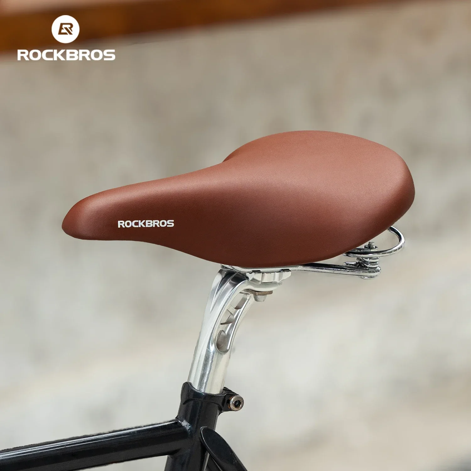 ROCKBROS Parts Vintage Bicycle Cushion Men's and Women's Comfortable Saddle Vintage City Bicycle Wide Soft Leather Bicycle Seat view 4