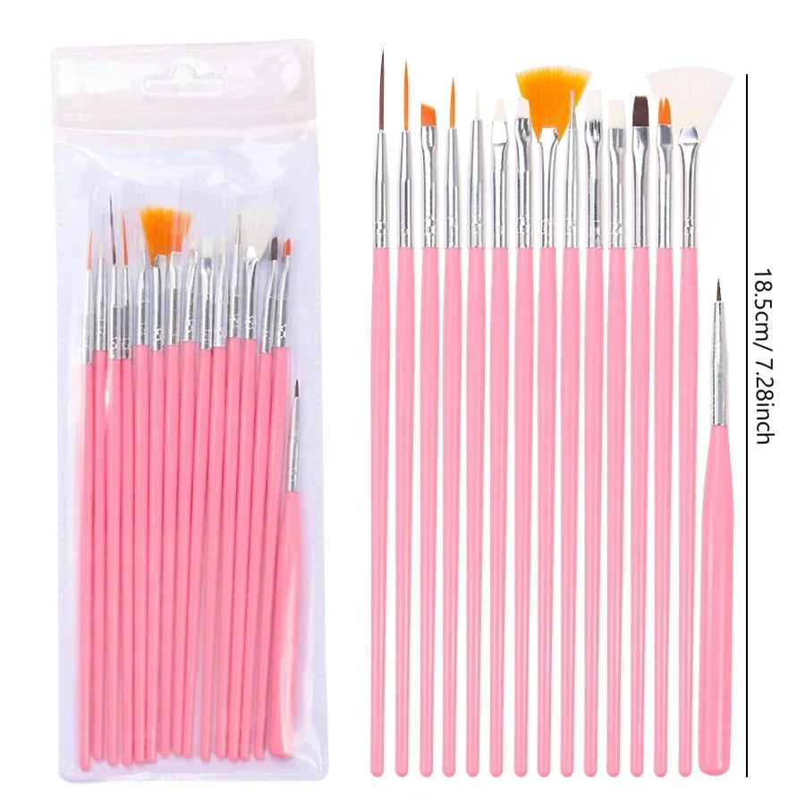 36색 네일 아트 젤 페인트 키트 (15개 페인팅 드로잉 네일 브러쉬 포함) UV LED 호환 네일 아트 키트