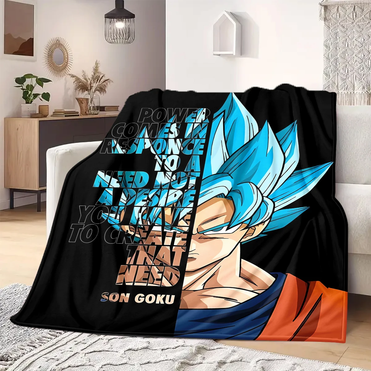 Dragon Ball Z Print Blanket Warm Comfortable Flannel Blanket Suitable for Bedrooms,Sofas, Beds,Chairs,Travel -QIAO24