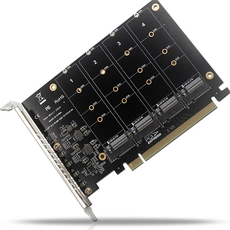 

ABKN-3X PH44 NVME 4-дисковая карта массива PCIE Карта разделенного сигнала
