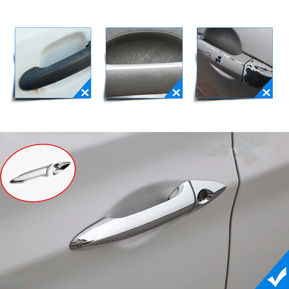 Chrome Door Handle Cover Trim Sticker Set Door Handle Case Car Styling Accessories for Hyundai Elantra 2011 2012 2013 2014 2015