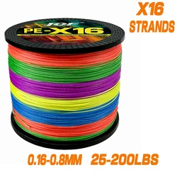 JOF Strong Braided Fishing Line 16x 100M-1000m Pe Super Ocean Boat Fishing Braided Wires 20LB-200LB Leader Line 0.16mm-0.8mm