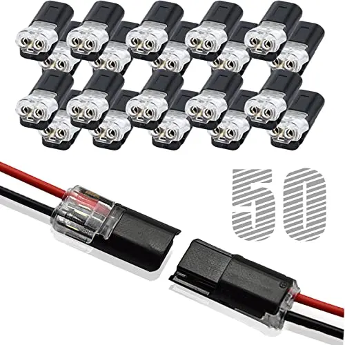 

Wire Connectors, Double Wire Plug in Connector with Locking Buckle, Low Voltage Wire Connector, LED Light Strip Connectors 2 Pin