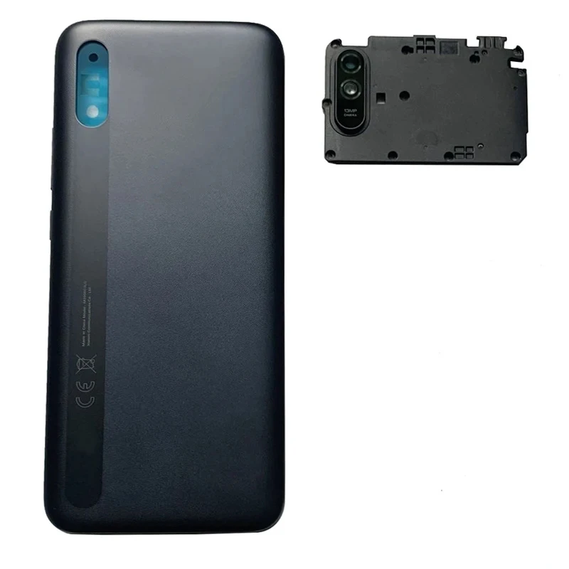 Plastic Back Battery Cover para Xiaomi Redmi 9A, Porta Traseira Habitação Caso Painel com Power Volume Side Botões de Substituição