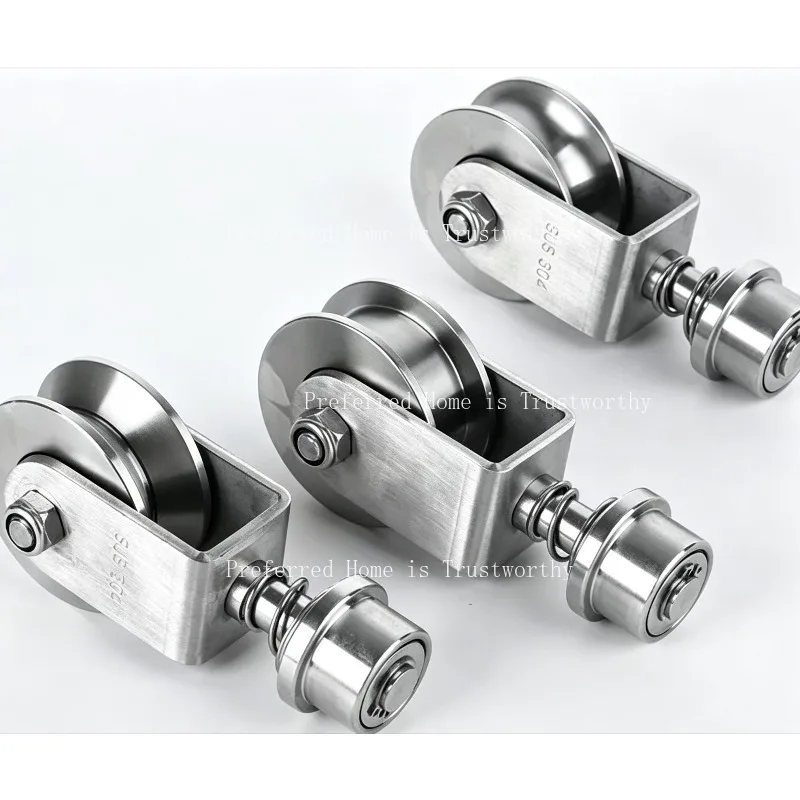 Suitable for 304 Stainless Steel U/V/H Groove Pulley, Spring Shock Absorbing Caster Wheel, Sliding Door Track Guide Roller 1PC view 4