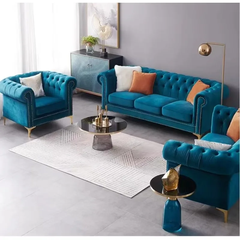 

High quality luxury partition sofa set furniture living room lounge sofa modern fabric velvet sofa set furniture