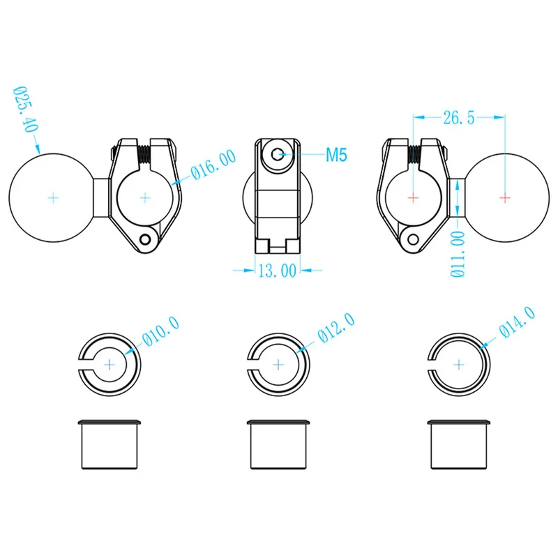 1 inch Ball Head Mount Adapter Motorcycle Bicycle Handle Bar Clip Clamp Rearview Mirror Bracket Holder Mounts Accessories