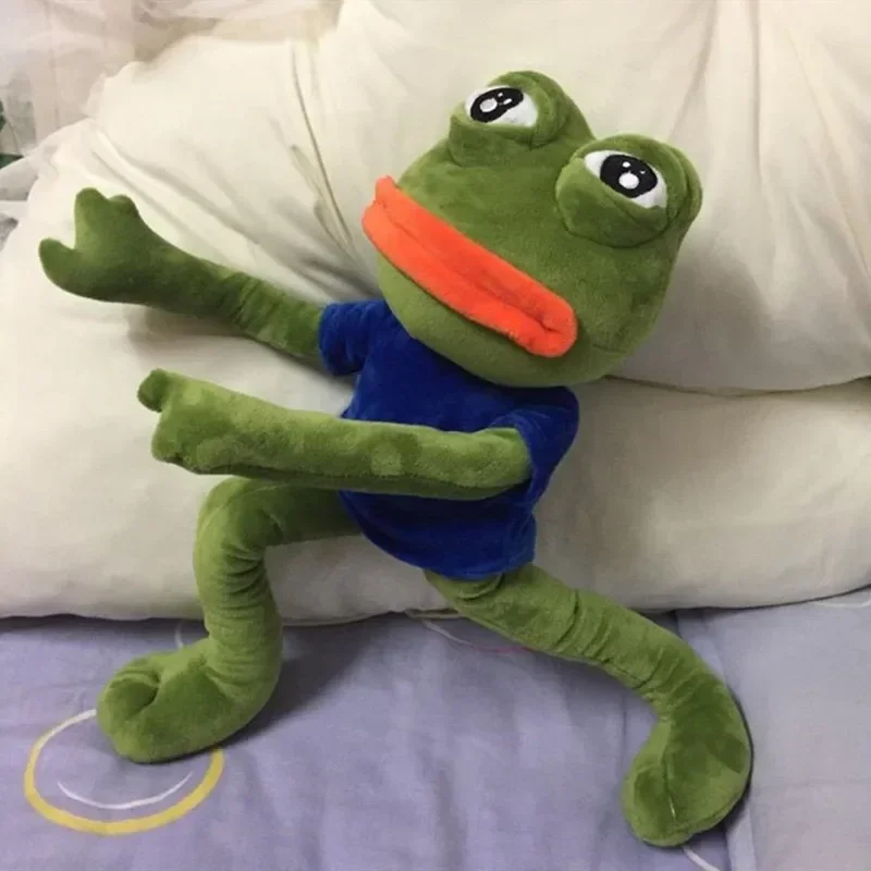 Peluche de Rana Triste de 45 cm, Juguete de Peluche Suave, Almohada con Expresión, Pepe la Rana Triste, Muñeco de Peluche, Regalo de Cumpleaños para Niños y Niñas