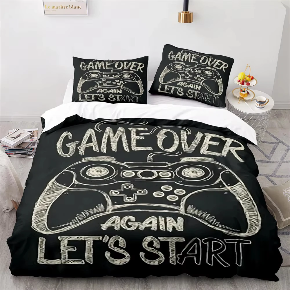 Gamer Duvet Cover for Boys Teen Game Room Decor,Game Controller Comforter Cover Single Full King,Cool Games Gamepad Bedding Set