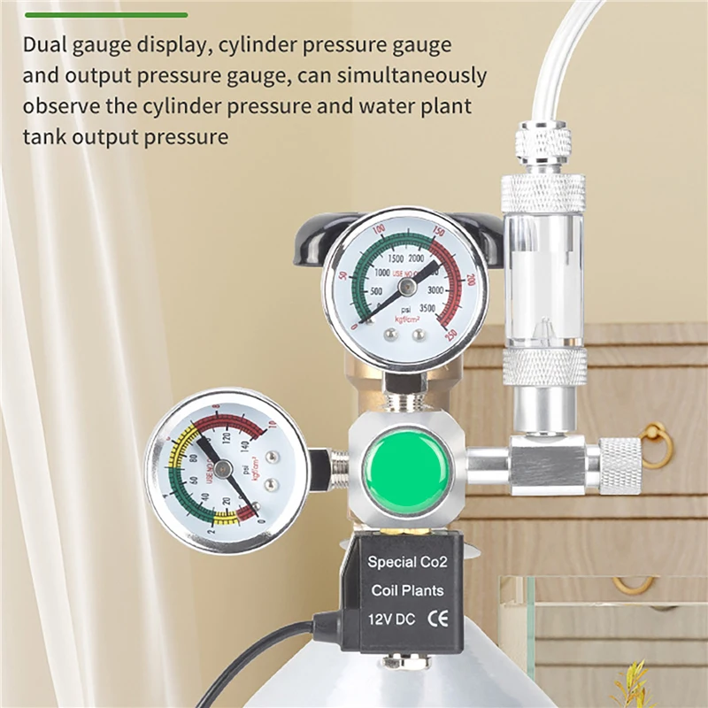 

Система контроля CO2 для аквариума W21.8: Редукционный клапан, стальной баллон, регулятор CO2 для аквариума, электромагнитный клапан
