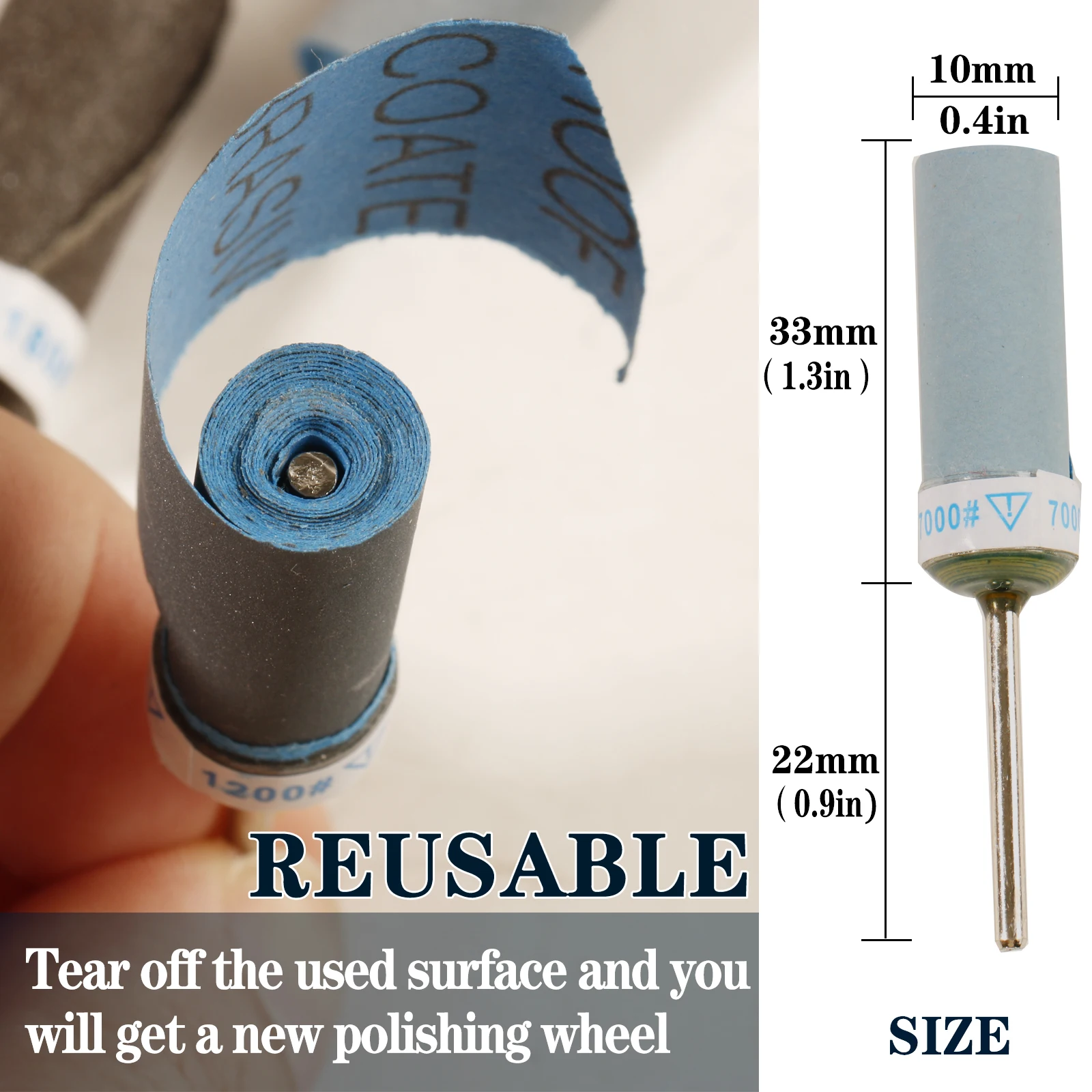 Wet Dry Sandpaper Stick Grinding Head Reusable Polished Buffing Rod Bit For Rotary Tool Accessories Jewelry Wood