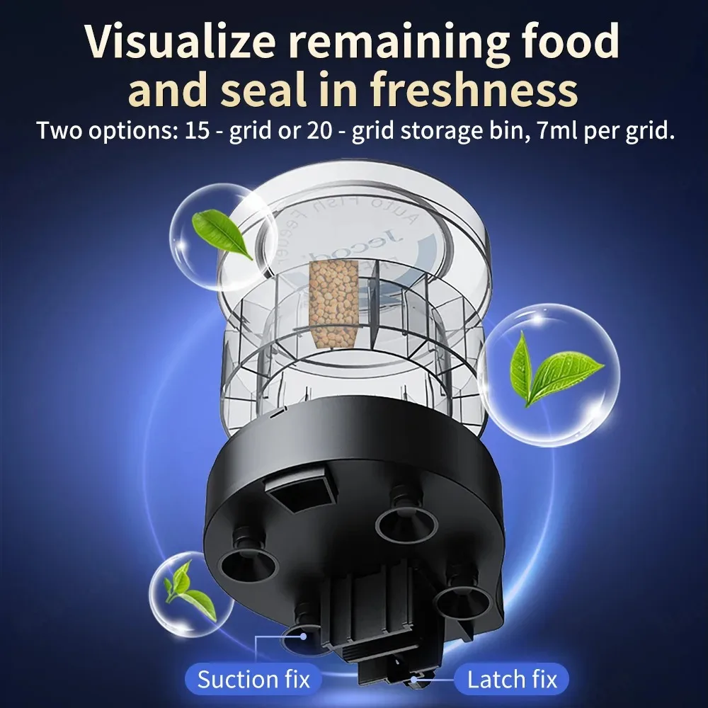 Jebao Jecod DRF15 DRF20 Automatic Fish Feeder APP Control Smart Aquarium Auto Feeder LCD Timer Food Dispenser Coral ReefFishTank