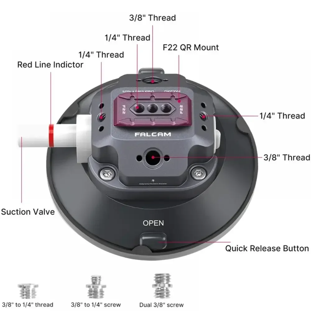 FALCAM F22 & F38 2567/2568/2822 كاميرا سريعة الإصدار شفط جبل حامل الكأس حامل قوس لكاميرا Gopro DSLR شفط كوب