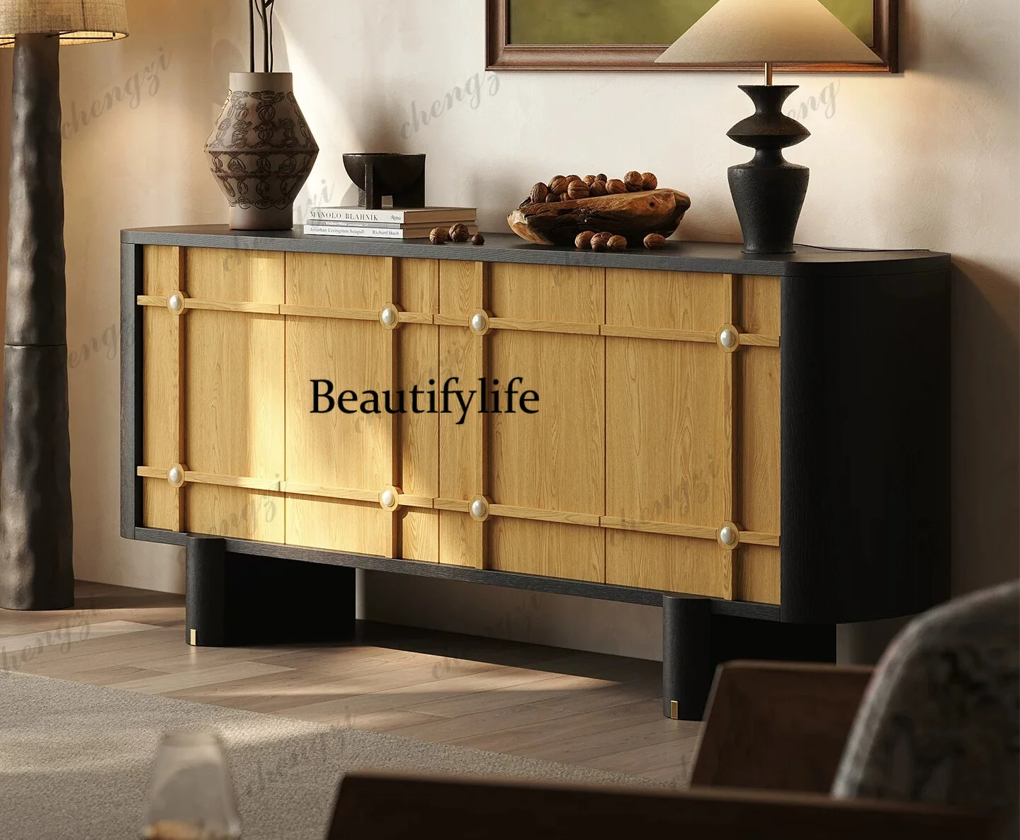 Wabi Side Cabinet Medium Ancient 2026 New Designer Retro Bucket Cabinet Storage Cabinet