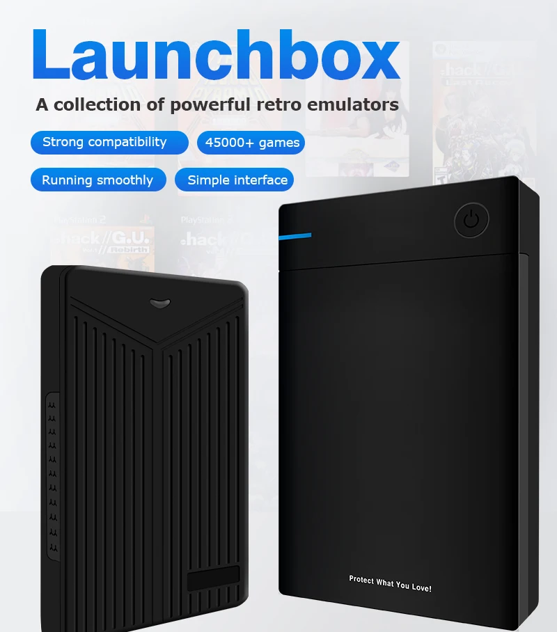 Launchbox Game Hard Drive Is Suitable For Windows Built-in 45000+ Games Suitable For 3D Games Game HDD with Big Box