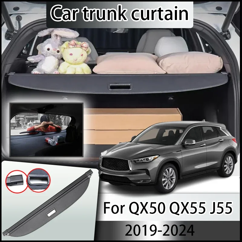 

Car Trunk Cover Curtain For Infiniti QX50 Accessories QX55 J55 2019-2024 Tail Box Storage Partition Anti-peeping Car Accessories