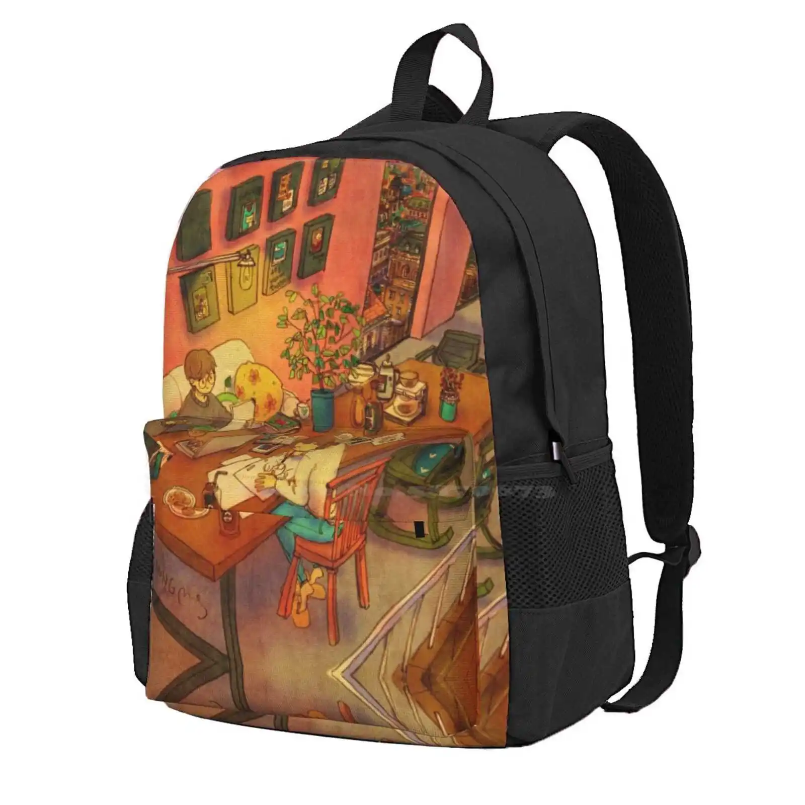 

Puuung Illustration No.174 Hot Sale Schoolbag Backpack Fashion Bags Puuung Love Aesthetic Romance Romantic Cozy Happy Moment