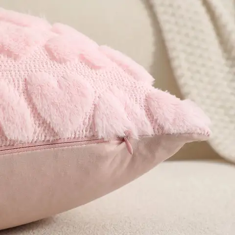 मल्टी-साइज़ पिंक लव क्विल्टेड थ्रो पिलो कवर अल्ट्रा सॉफ्ट प्लश कुशन कवर लिविंग रूम सोफा वैलेंटाइन डे होम डेकोरेशन 6 best sales गुलाबी कुशन कवर - №1