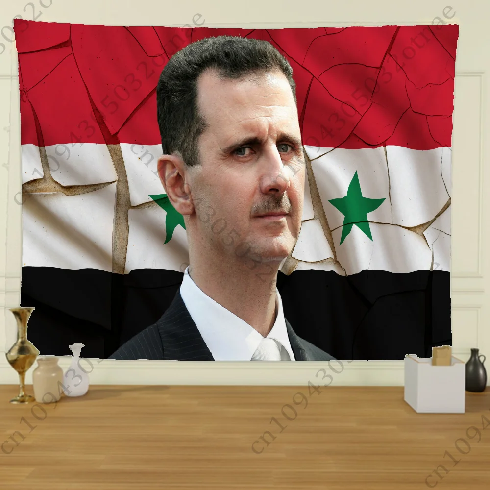 Bashar al-Assad Syrian Tapestry Flag Creative Pattern Photo Living Room Wall Art Tapestry Decor Party Outdoor Decorate Banners