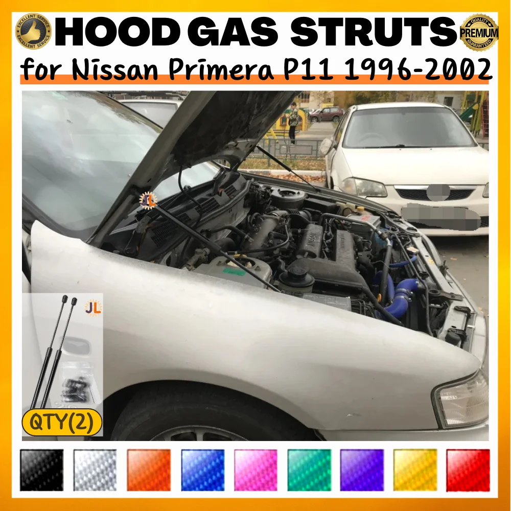 

Qty(2) Hood Struts for Nissan Primera P11 1996-2002 Front Bonnet Modify Gas Springs Shock Absorber Lift Supports Dampers