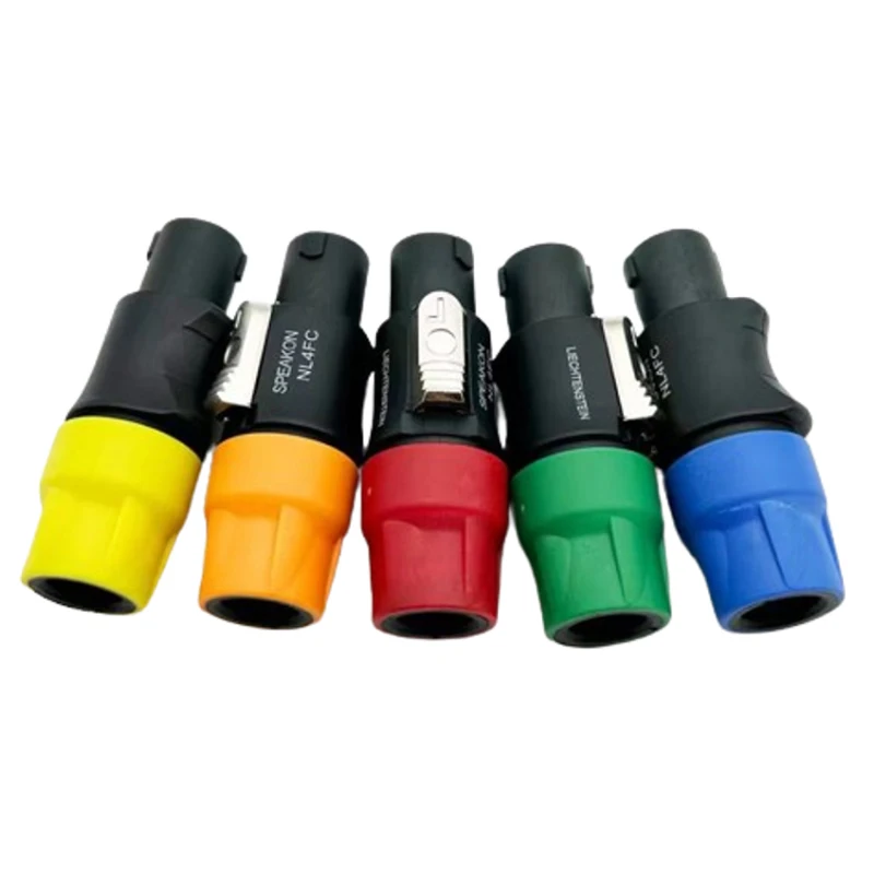 1Pcs NL4FC Plug Speak Connectors Multi Color Copper Needle Four Core Speaker Plug Male Speaker Amplifiers Audio Ohms Connector