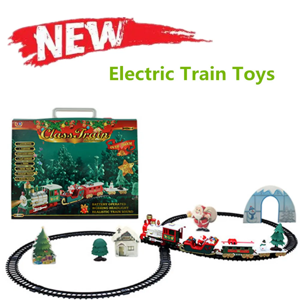 2023 New Christmas Rail train toys AA Battery Powered Classical Train Sets for 3 4 5 6 Year Old Kids