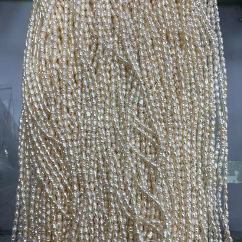 

Натуральный белый пресноводный рисовый жемчуг 3-3,5 мм, свободные бусины длиной 14 дюймов