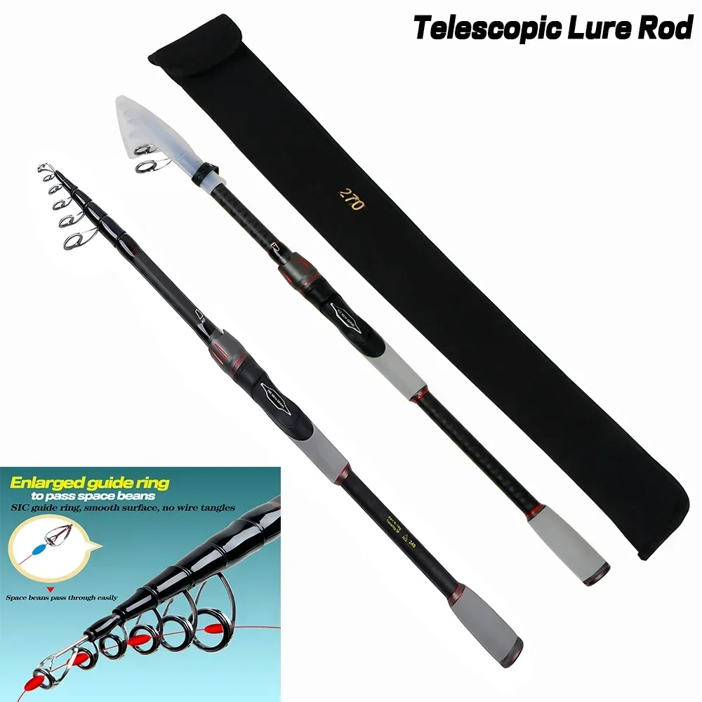 

Portable Retractable Rod Fishing Rod 1.8-3.0m Straight Handle M Action Lure Pole Fast Actions For All-water Fishing Tools