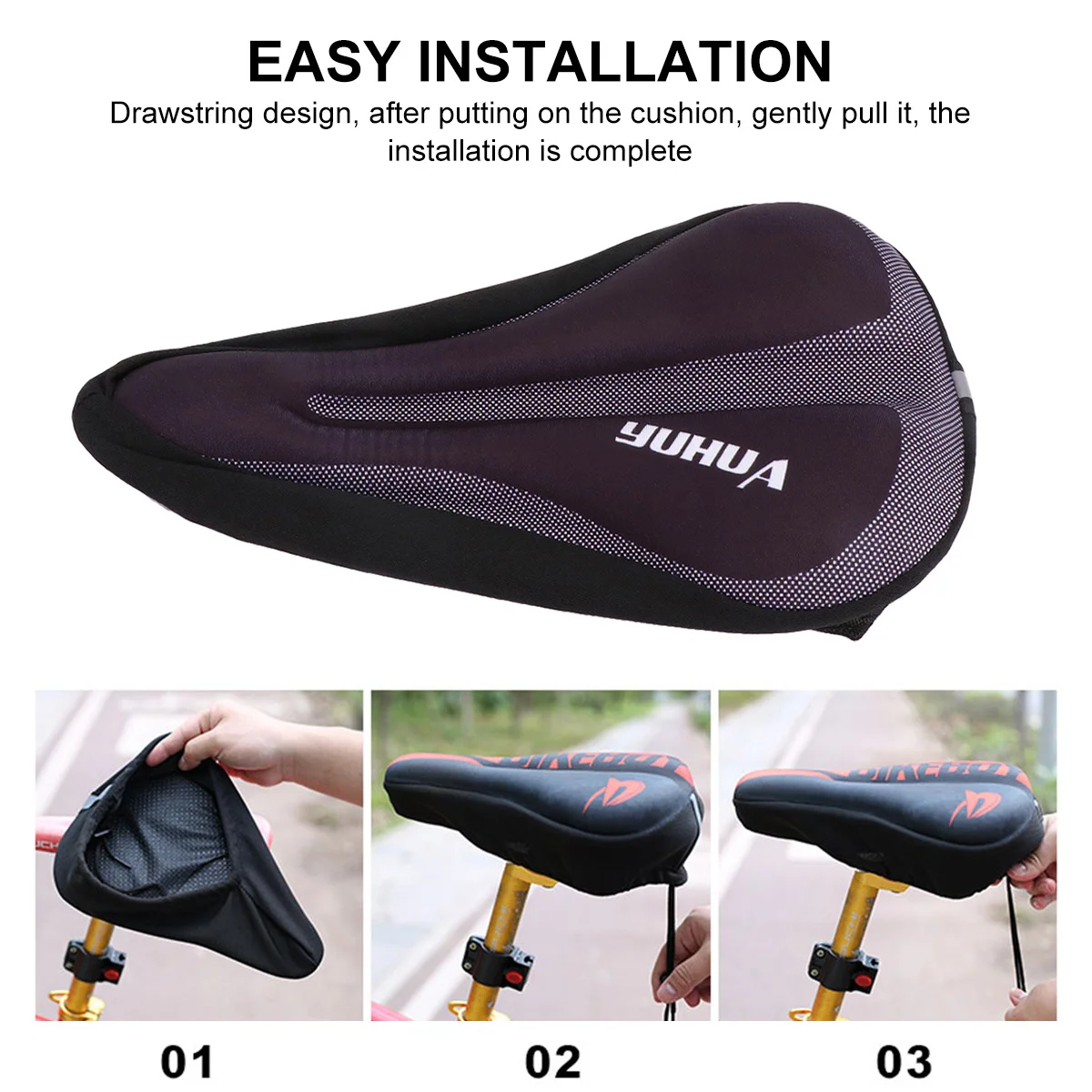 3D Abdeckung Kissen Dicke Silikon Anti-Slip Wasserdicht Für Rennrad Radfahren Sattel Pad Fahrrad Sitz Radfahren Sitz Rennrad