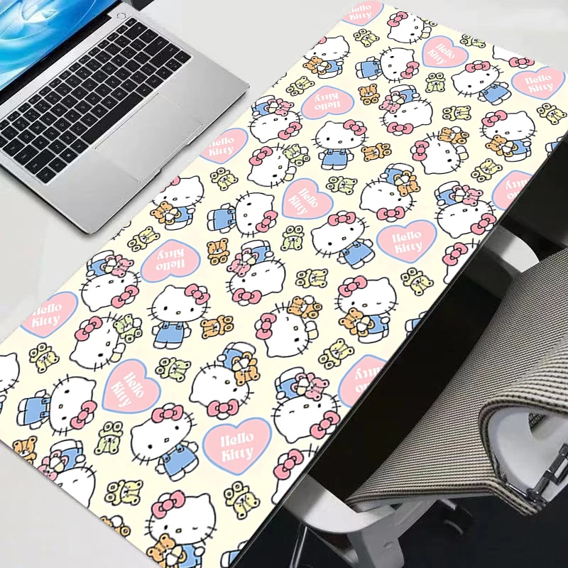 Tappetino per mouse grande Hello Kitty Progettato specifico Tappetini da scrivania con stampa HD Accessori da gioco per PC Tappetino per mouse Tappetino per tastiera portatile