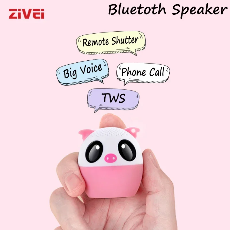 

Portable Mini Speaker Micro Bluetooth Small Speaker Smart Soundbox Powerful 3W Wireless Animal Loudspeaker Christmas Gift