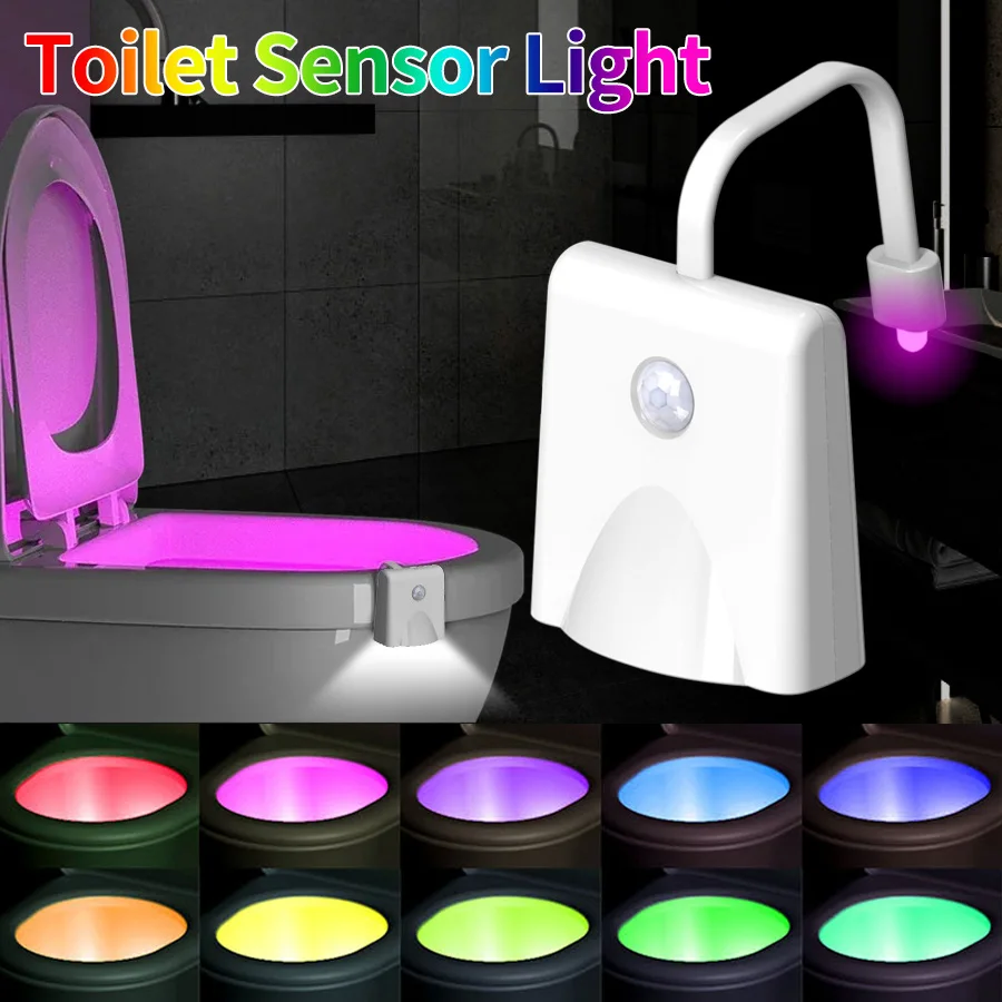 Motion Sensor RGB Toilet Light Color Adjustable with Star Projector Light Waterproof Durable Bathroom Toilet Bowl WC Backlight